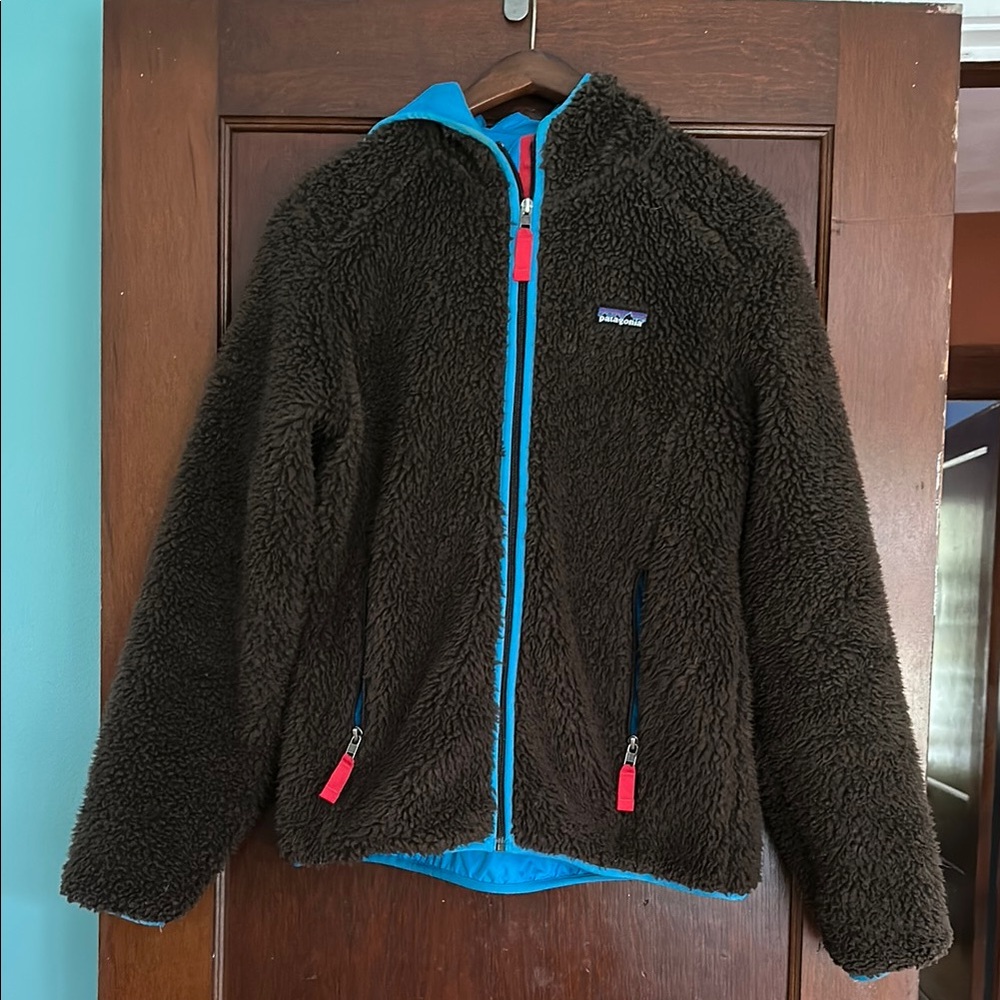 Patagonia Brown and Blue Fleece Jacket
